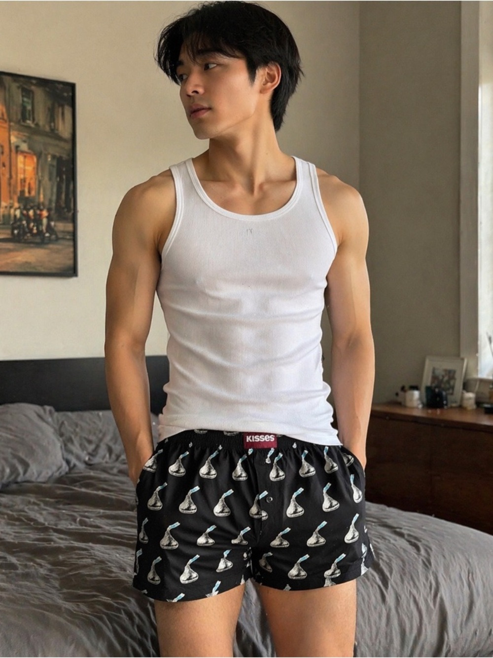 NWT Black Hershey Kiss Print Men’s Boxer Shorts